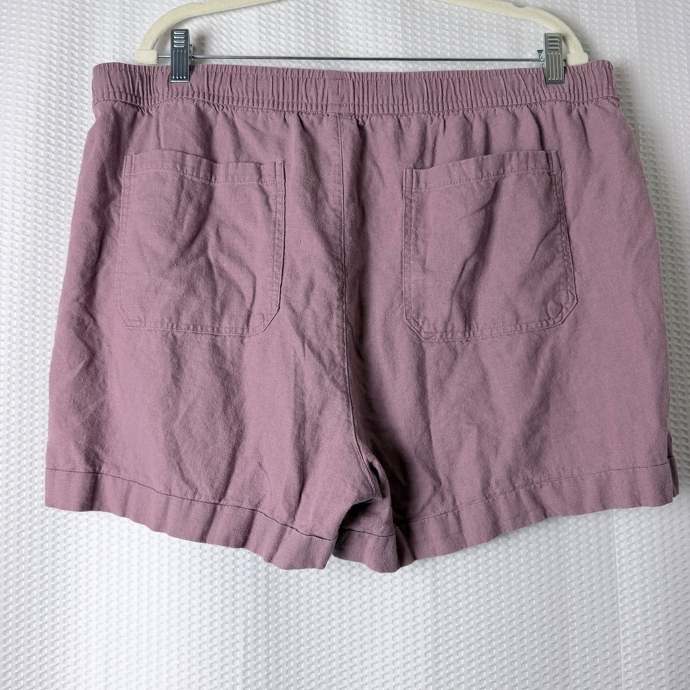 Old Navy Linen Blend Shorts Women XL Purple Beachy Summer Pastel Activewear - Picture 2 of 8